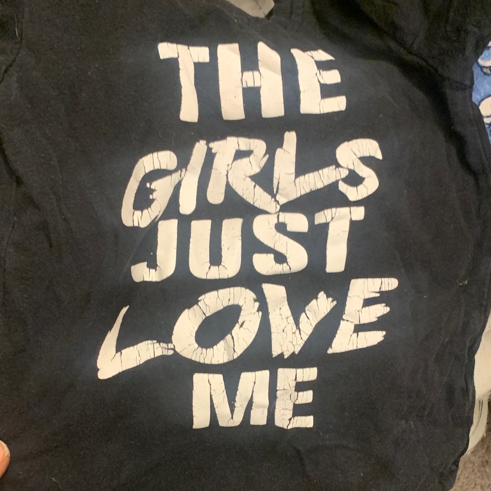 Black Kids Shirt with White Print